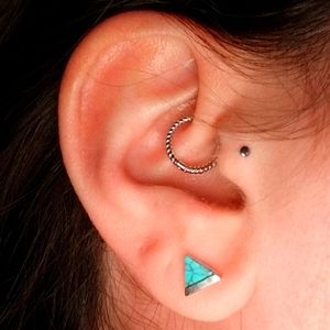 Turquoise Silver Stud Earrings